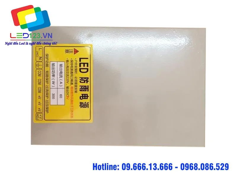 Nguồn LED 5V60A ngoài trời tem vàng