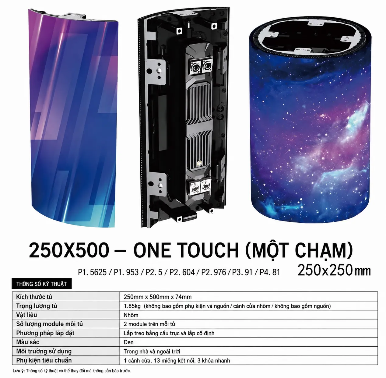 Cabinet LED 250x500 One Touch