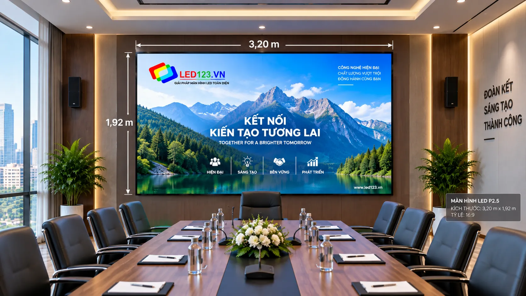 Báo giá màn hình LED P2.5 phòng họp - 3,2m x 1,92m
