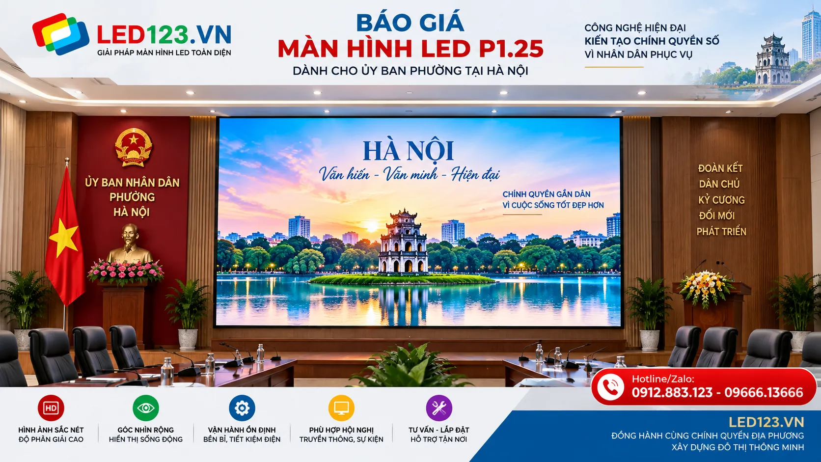 Báo Giá Màn Hình LED Phòng Họp P1.25 – 4200 x 2362,5 (mm)