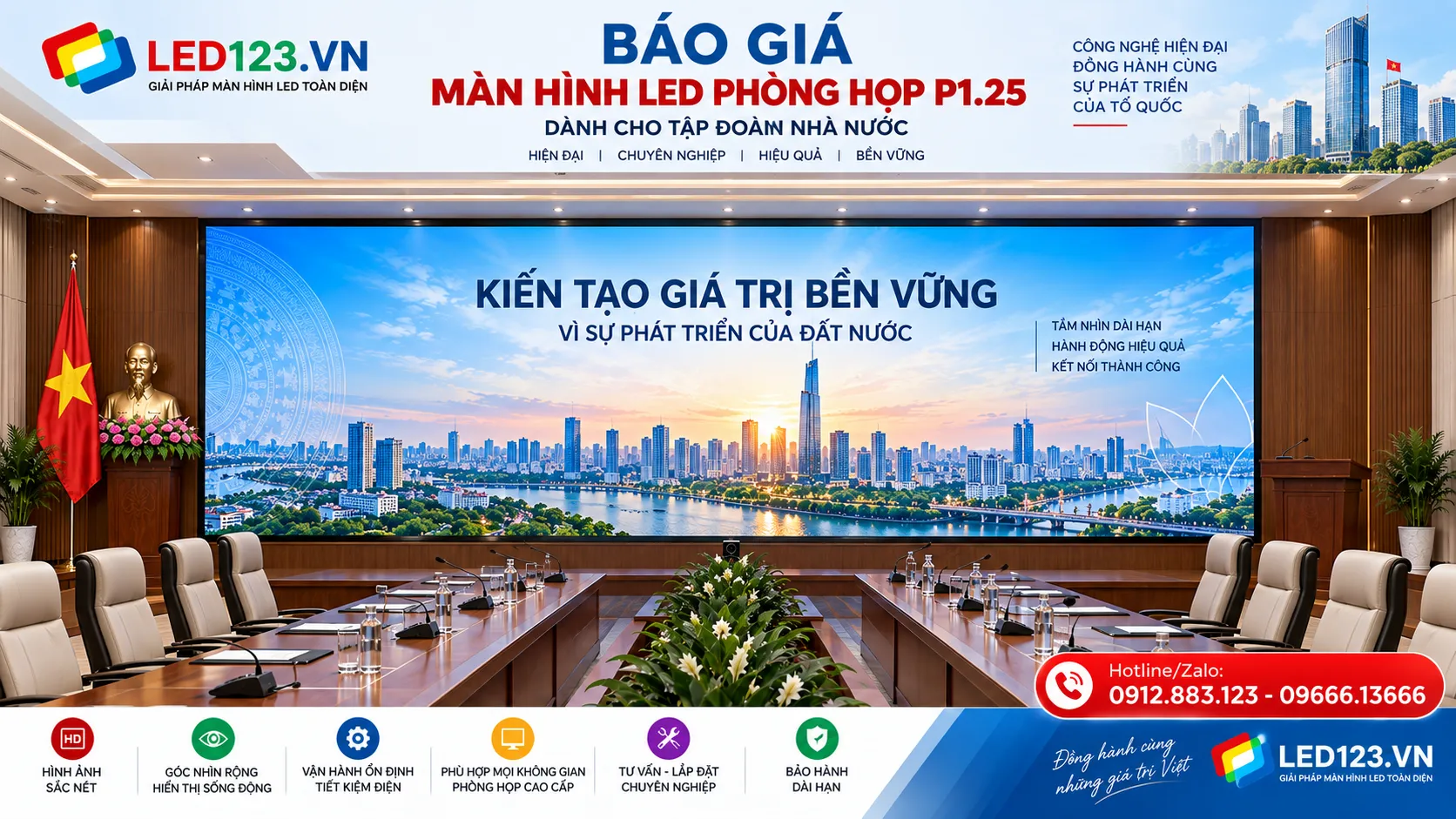 Báo Giá Màn Hình LED Phòng Họp P1.25 – 7200 x 2700 (mm)